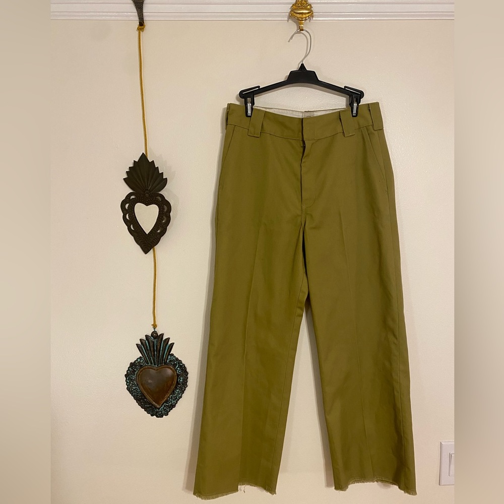 Women’s Twill Cropped Pants, Size 6R, Olive